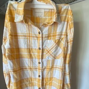 Aeropostale Yellow Plaid Shirt - XS